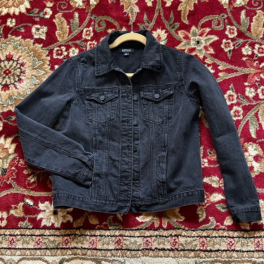 Buffalo David Bitton 100% cotton black denim jean jacket, XS